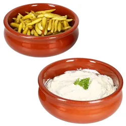 2x BERLIN Cazuela Schale bauchig Ø18,5cm Tonware Gr.L mediterran Tapas Antipasti