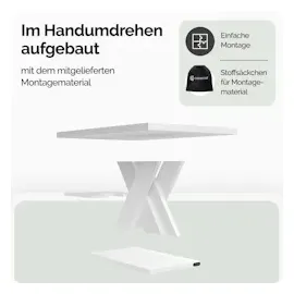 CASARIA Couchtisch Detroit Weiß 90x60x45cm