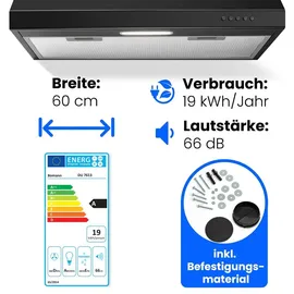 Bomann DU 7613 Unterbauhaube 60 cm Schwarz
