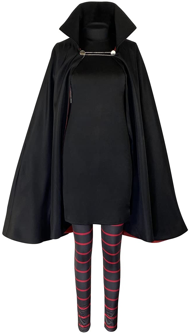 AYYOHON Vampir-Mavis-Kostüm für Damen, Kleid und Leggings mit Umhang, Cosplay, Halloween, Anzug, Größe XXL