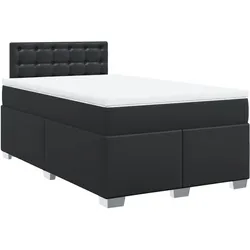 vidaXL Boxspringbett mit Matratze Schwarz 120x200 cm Kunstleder