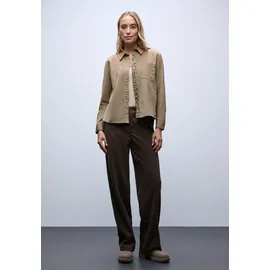 STREET ONE Damen, 3412385 Cordbluse mit Tapedetails, flowing beige, 36