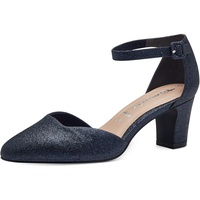 TAMARIS Damen Pumps mit Riemchen Vegan Blockabsatz; NAVY GLAM/blau; 39 - 39 EU