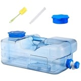 Umikk Wasserkanister mit Hahn und Schraubdeckel, Camping Wasserkanister BPA-frei Trinkwasserkanister,Wassertank Camping mit Griffen,Tragbarer Mehrzweckkanister Wassertank für Camping Wohnwagen (15L)