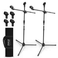 Pyle Audio Pyle Mikrofonständer 2er-Set mit Galgenarm – Mikrofonstativ höhenverstellbar 70–132cm, faltbar, Tragetasche