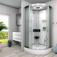 Komplettdusche Duschkabine Fertigdusche Dusche D58-10M0-EC 90x90 cm mit 2K Scheiben Versiegelung
