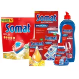 SOMAT Tabs 82 AW Gold, Geschirrspül Tabs für sauberes Geschirr auch bei niedrigen Temperaturen + Klarspüler + Intensiv-Maschinenreiniger + Spezial-Salz + Deo Perls + Maschinenreiniger