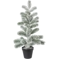 Künstlicher Weihnachtsbaum CREATIV DECO "Weihnachtsdeko, künstlicher Christbaum, Tannenbaum", grün, H:56cm, Kunststoff, Weihnachtsbäume, Kunstweihnachtsbäume, Im Topf; Beschneite Optik