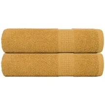 vidaXL Badetücher 2 Stk. Golden 100x150 cm 360 g/m2 100% Baumwolle