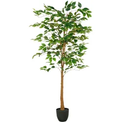 CREATIV green künstliche Pflanze Ficus Benjamina im Kunststofftopf mit Erde, 150cm, UV-beständiger