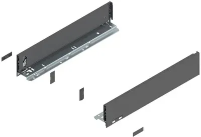 LEGRABOX Zarge, Höhe M (90.5 mm), NL=450 mm, links/rechts, für LEGRABOX pure, oriongrau matt