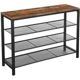 VASAGLE Schuhregal 100 x 72 x 30 cm offen / schwarz