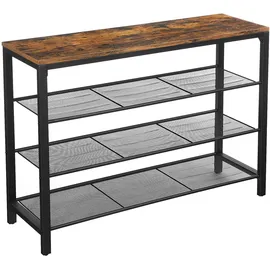 VASAGLE Schuhregal 100 x 72 x 30 cm offen / schwarz