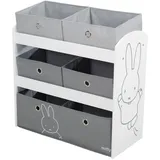 roba Kinderregal Miffy, Grau, Weiß, Textil, Holzwerkstoff, Hase, 63.5x67x29.5 cm, Kinder- & Jugendzimmer, Kindermöbel, Kinderregale