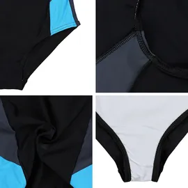 Aquarti Badeanzug Mädchen mit Ringerrücken Blau/Schwarz 146