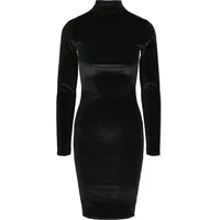 URBAN CLASSICS Velvet Turtle Neck Kleid Shirtkleid Schwarz S
