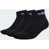 adidas Think Linear Ankle Socks 3 Pairs, black/white 34-36