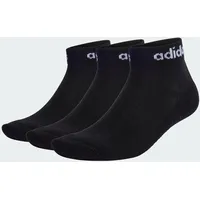 adidas Think Linear Ankle Socks 3 Pairs, black/white 34-36