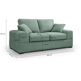 MID.YOU 2-Sitzer-Sofa Veda Petrol