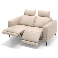 Ledercouch BARLETTA Relaxsofa Leder 2-Sitzer Couch - Beige