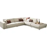 Candy Eckcouch Polyester 3-Sitzer Beige