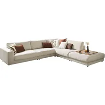 Candy Eckcouch Polyester 3-Sitzer Beige