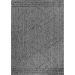 Teppich Outdoor Flachgewebe Boho-Muster Polypropylen Küche Grau Rechteckig 160x230 | Kadima Design