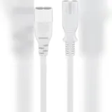 goobay 97200 Stromkabel weiß - Gerätestecker C8 2 m, ws, C7