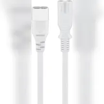 goobay 97200 Stromkabel weiß - Gerätestecker C8 2 m, ws, C7