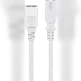 goobay 97200 Stromkabel weiß - Gerätestecker C8 2 m, ws, C7