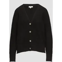 S.Oliver Strickjacke aus Baumwoll-Bouclé, Damen, schwarz, 46