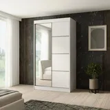 beautysofa Schiebtürenschrank PACO 120 cm - 2 Jahre Gewährleistung - mind. 14 Tage Rückgaberecht - Weiß