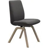 Polsterstuhl STRESSLESS "Laurel", grau (rock paloma, schwarz), B:49cm H:92cm T:59cm, Leder PALOMA: PALOMA ist ein durchgefärbtes Semianilin-Möbelleder mit natürlicher Narbung., Stühle, Polsterstuhl, Low Back, Größe L, mit schräggestellten Beinen in Schwarz