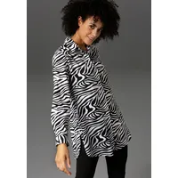 Aniston CASUAL Longbluse, im Zebra-Steifen-Look, schwarz-weiß