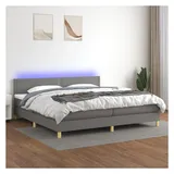 vidaXL Boxspringbett 200 x 200 cm Dunkelgrau