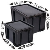 Really Useful Box Really Useful Box, Aufbewahrungsboxen-Set schwarz,