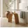 [en.casa] Sitzhocker Jysa Bambus 45 x 50 x 31 cm Beige