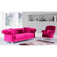 JVmoebel Chesterfield-Sofa, Chesterfield 3+1 Sitzer Sofa Couch rosa