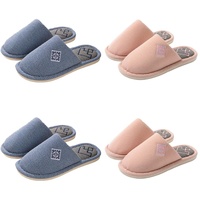 Teceyfeet Gästehausschuhe Set Waschbar,4 Paar Unisex Hausschuhe Set Winter Warm Gästepantoffel Filzpantoffeln Rutschfest Pantoffeln Slippers Ideal für Gäste, Familie, Hotel, Reisen - 38/44 EU