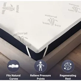 The White Stone Topper 140 x 200 cm Höhe 5 cm weiß