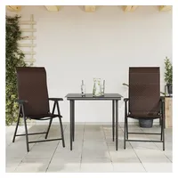 furnicato Gartenstuhl Polyrattan Braun 69x54,5x111 cm höhenverstellbar (2 St), Witterungsbeständige Sitzgruppe, klappbar und mit Armlehnen braun
