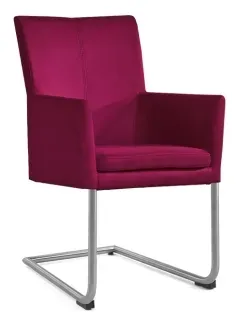 Niehoff Colorado Schwingstuhl AL 642, Rundstahl, Microfaser Nirvana rot