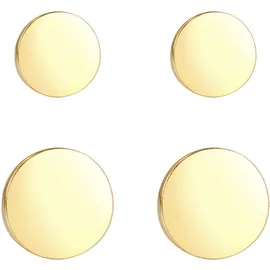 Elli »Ohrringe Disc Plättchen Kreis Basic 2er Set 925 Silber«, goldfarben