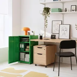 [en.casa] Burlöv Büroschrank 40 x 35 x 88 cm Apfelgrün