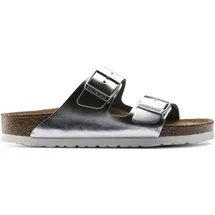 Birkenstock Arizona Weichbettung Naturleder schmal metallic silver 41