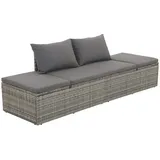 vidaXL Polyrattan Gartenbett grau