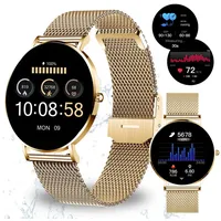 XCOAST SIONA 2 Damen Smartwatch (4,2 cm/1,3 Zoll, iOS Android) classic gold, Fitness Tracker, AMOLED, Blutsauerstoffmesser, 3-tlg., neueste Generation, Wasserdicht, ultra flach, Puls, Blutdruck, brillante Farben gelb|goldfarben