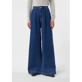 Comma, Jeans mit Extra Wide Leg und Bundfalten - blau - 36/LONG