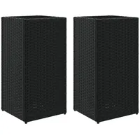 VidaXL Pflanzkübel 2 STK. Schwarz 30x30x60 cm Poly Rattan