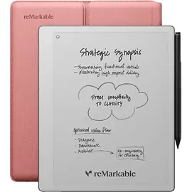 reMarkable Paper Pure – Tablet, Marker Plus und Sleeve Folio, Wüstenrosa